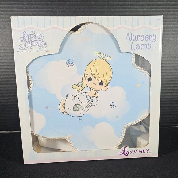 NIB Vintage Precious Moments Baby Nursery Cloud Shaped Lamp With Angel - Picture 1 of 13